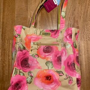 Gigi Hill The Katherine Reversible Tote Bag Enchanted Pattern NWT